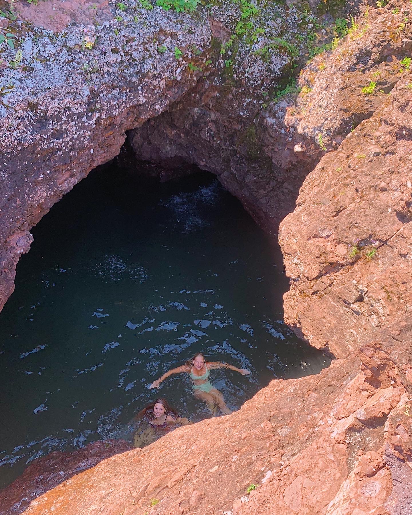 Sea Cave Swimming at Copper Harbor